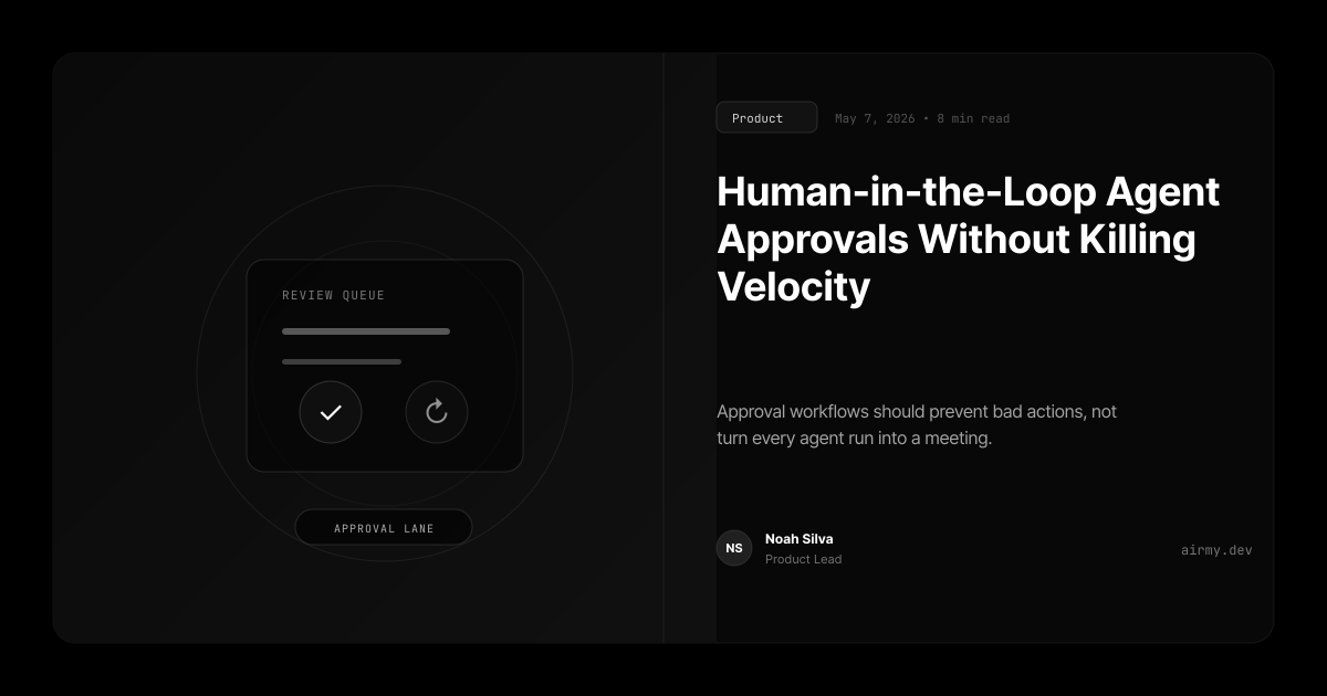 Human approval checkpoint for AI agents showing low-risk auto-run paths and high-risk review gates.